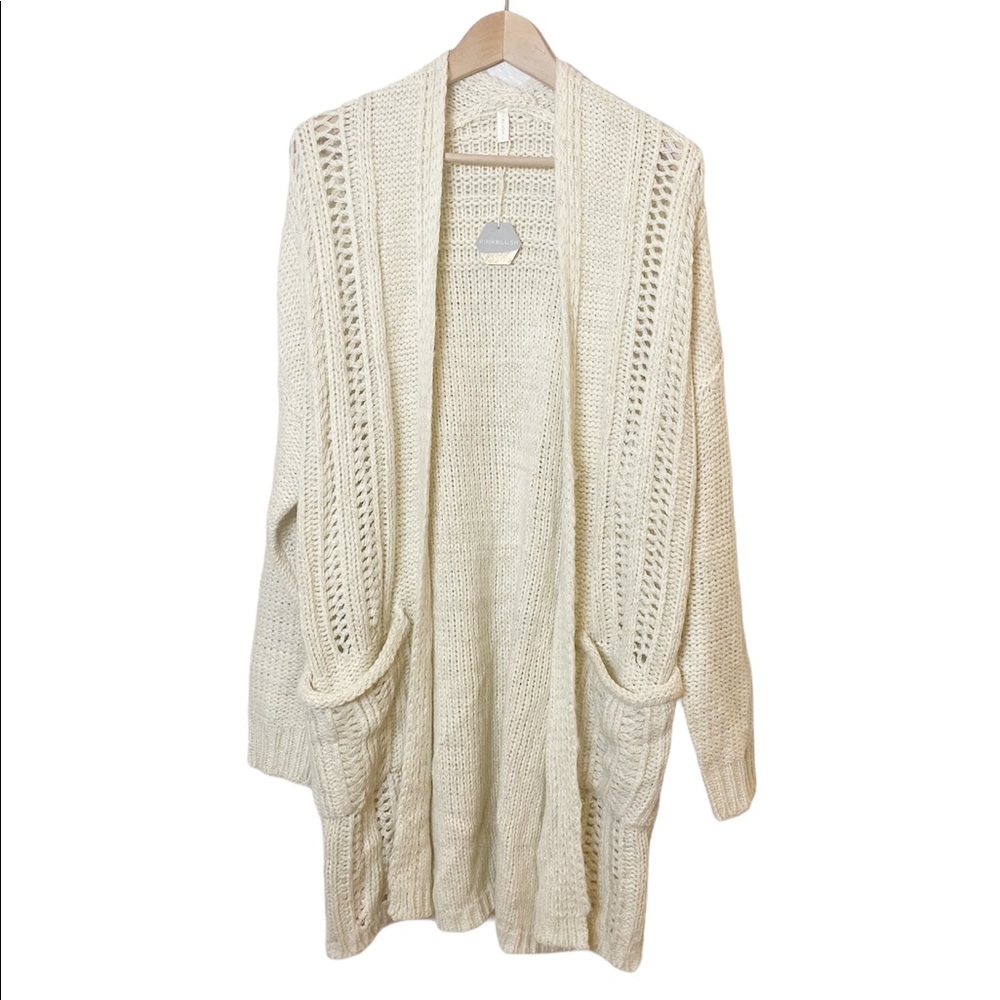 NWT PINKBLUSH Chunky Knit Cardigan Sweater Cream L